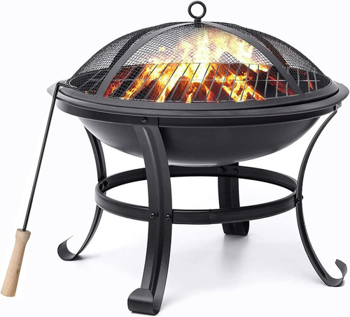 Outdoor fire pit with grill - outdoor,