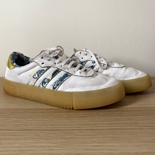 Adidas samba white blue floral - samba,