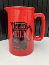 Old Pottery Company Red Ceramic Jug, For Milk,sauce,gravy Etc