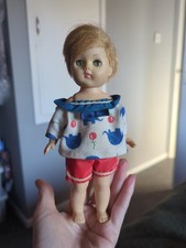 Ginny Doll Red Shorts And T Shirt Looks Like A Boy Vintage sleepy eyes
