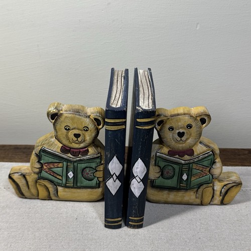 Vintage wooden teddy bear book - vintage,