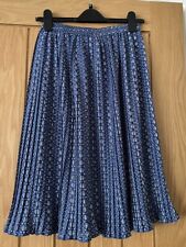 Fat Face Blue Geo Tile Sun Ray Pleated Skirt | UK 8 | EU 36 | BNWOT