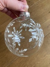 Christmas Bauble - Transparent Ball With Snowflake Ornament - Glass
