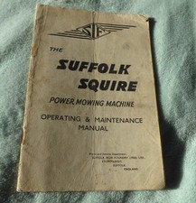 Vintage lawn mower, Suffolk Squire power mower operating & Maintenance manual