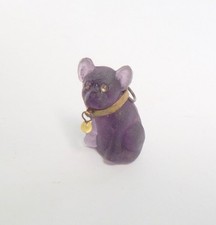 Antique CZECH Glass CRACKERJACK Cracker Jack Charm French Bulldog