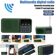 Solar Portable + Digital Radio FM Rechargeable Bluetooth Music Player UK