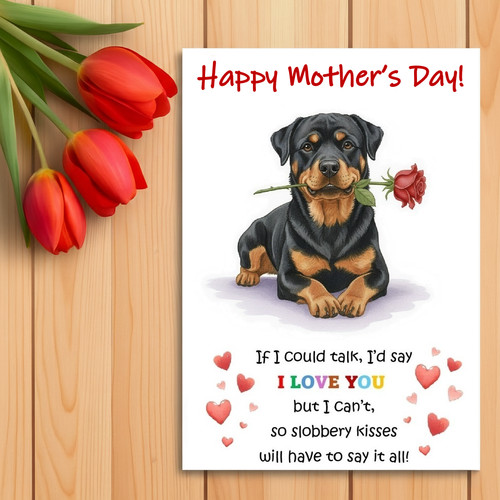Rottweiler mother day card - rottweiler,