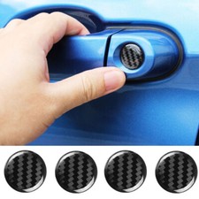 4pcs 20mm Carbon Fiber Car Door Lock Keyhole Protector Cover Sticker Accessories
