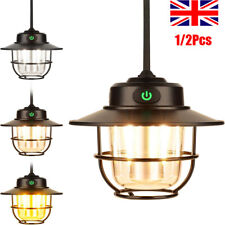 Retro LED Camping Light Tent Lantern Hanging USB Rechargeable Outdoor Night Lamp