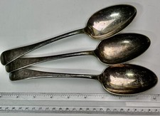 x3 Antique Large Heavy EPNS Hallmarked Spoons - Maker Looks To Be Sheffield?
