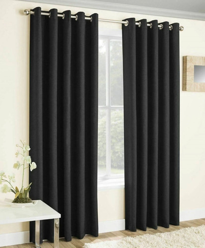 Black textured eyelet - textured, curtains