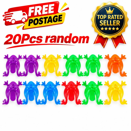 20x plastic jumping frog toys - plastic,