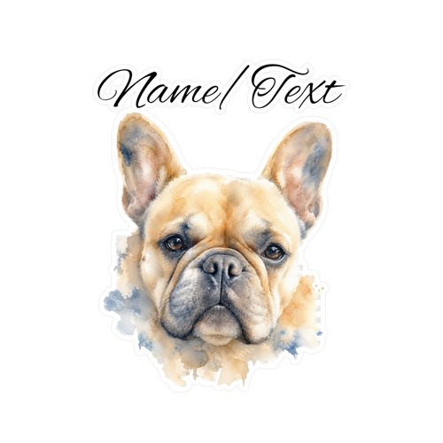 French bulldog watercolor - french,