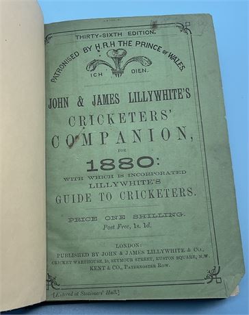 Lillywhite companion for 1880 - companion,