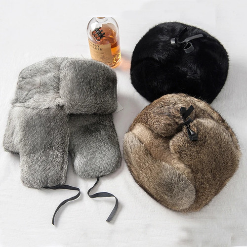 Warm bomber hat men rabbit - warm,