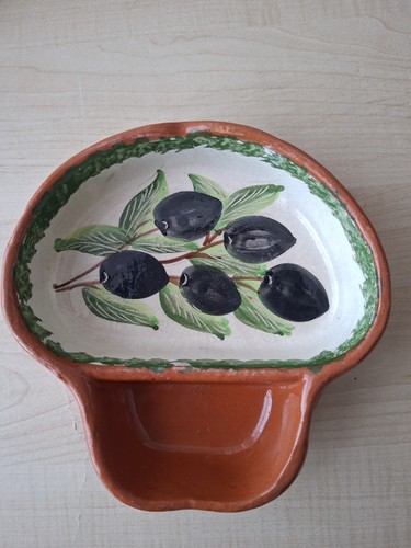 Olive dish hand painted - dish, hand-painted