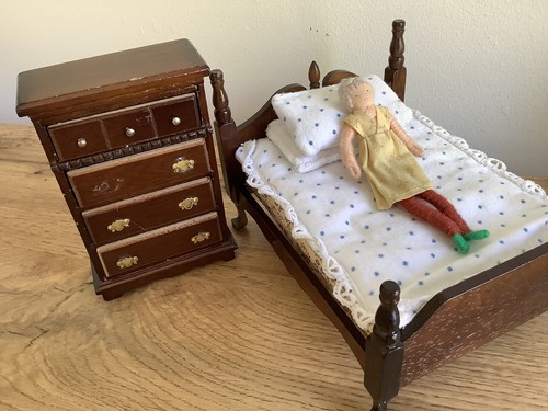 Dolls house bed - &, draw