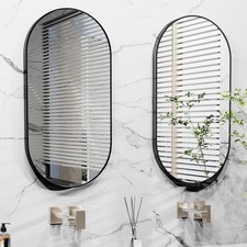 Retro Black Frame Bathroom Mirror Wall Hung Over Wash Basin Makeup Mirror Hotel