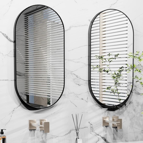 Retro black frame bathroom - retro,