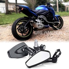 For Suzuki GSX-S1000 750 GSF1200 Black 7/8" Motorcycle Bar End Rearview Mirrors