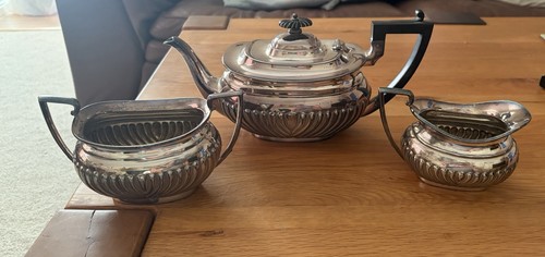 Silver plate tea - plate, set