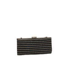 Quiz Women's Bag Black Striped Other with Polyester Clutch