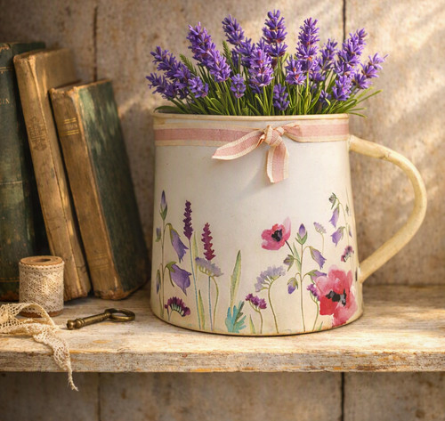 Vintage wide decorative flower - wide,