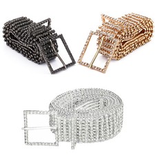 Diamante Chain Waist Belts Rhinestone Studded Adjustable Belts
