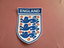"ENGLAND 3 LIONS" INSPIRED BLUE ON WHITE  11x 8 cm IRON ON/SEW ON PATCH - NEW