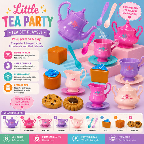 Kids girls tea set - girls,