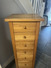 Solid Oak Tall boy Chest Of