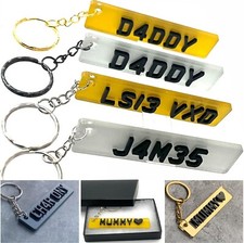 Personalised Gift Custom Name 4D Car Number Plate Keyring Custom Name Keychain