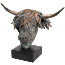 Highland cow bust statue large - cow,
