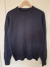 Muji Men’s Wool Crew Neck Jumper. Medium. Blue.