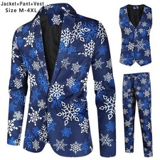 3D New suit New printed set Year's dress men's suit UK Christmas Eve three-piece