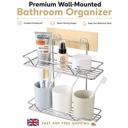 Bathroom shelf stainless - bathroom, shelf,