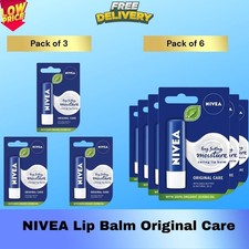NIVEA Original Care Lip Balm Moisturiser with Shea Butter and Natural Oils 4.8g