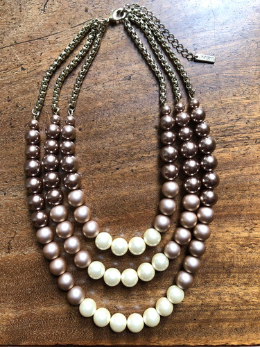 Jaeger necklace row - 3-row, faux