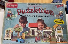 Vintage Playskool  Richard Scarry's Puzzletown Set D - Mayor Fox's Town Center