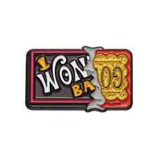 Willy Wonka Golden Ticket Chocolate Bar Metal and  Enamel Pin Badge