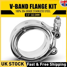 2.5 Inch Exhaust Pipe Connector Joiner V-Band Clamp & Stainless Steel Flange Kit