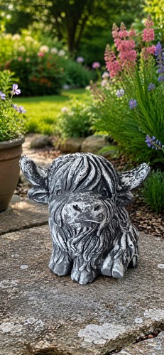 Highland cow garden statue - highland,