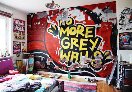 Decor wallpaper graffiti wall - wallpaper,