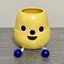 Small Round Ceramic Potato Pot With String Legs Plant Planter Bud Vase Holder