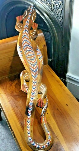 Carved wooden gecko - gecko, outdoor
