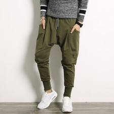 Men Low Crotch Harem Pants