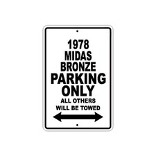 1978 Midas Bronze Parking Only Reserved Parking Notice Décor Aluminum Metal Sign