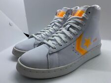 RRP: £95 Brand New Converse Pro Leather High Hi-Vis Trainers White Orange UK 4