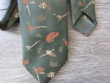 Pheasant Hunting Dog & Grouse Motif Country Interest Terylene Tie by Melite