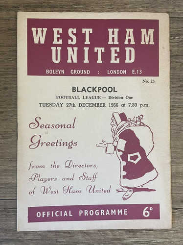 Rare west ham - united, christmas